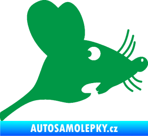 Samolepka Překvapená myš pravá zelená