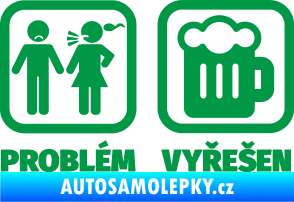 Samolepka Problém? Vyřešen 008 na pivo zelená