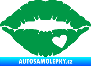 Samolepka Pusa 004 se srdíčkem pravá zelená