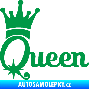 Samolepka Queen 002 s korunkou zelená