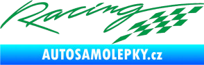 Samolepka Racing sachovnice zelená