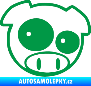 Samolepka Rally pig 001 pravá zelená