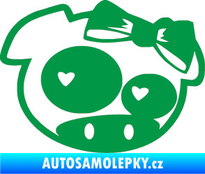 Samolepka Rally pig girl pravá zelená