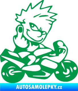 Samolepka Rošťák na motorce pravá f*ck zelená