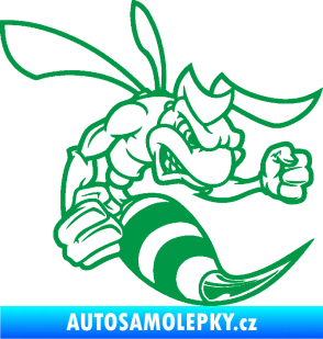 Samolepka Rozzuřená vosa 003 pravá zelená