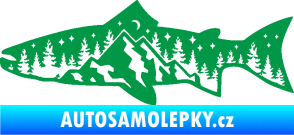 Samolepka Ryba 021 levá noční rybaření zelená