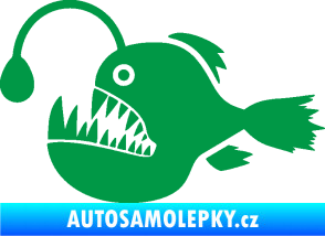 Samolepka Ryba 022 levá mořský ďas s lampičkou zelená