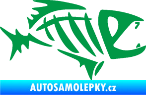 Samolepka Ryba kostra  007 pravá zelená