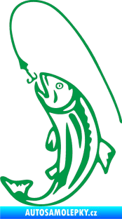 Samolepka Ryba s návnadou 003 levá zelená