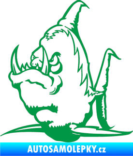 Samolepka Ryba zubatá levá piraňa zelená