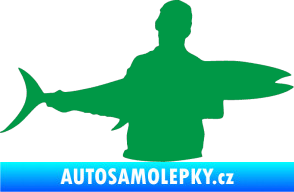 Samolepka Rybář 006 pravá zelená