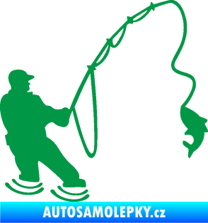 Samolepka Rybář 018 pravá zelená