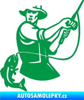 Samolepka Rybář 024 levá úlovek zelená