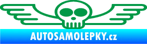 Samolepka Samolepka na zadní sklo 001 lebka s křídly zelená