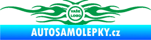 Samolepka Samolepka na zadní sklo plameny se znakem zelená