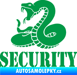 Samolepka Security hlídáno - levá had zelená