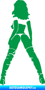Samolepka Sexy žena a vysoké kozačky levá zelená
