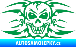 Samolepka Skeleton - lebka zelená