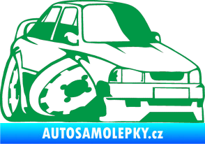 Samolepka Škoda 130 karikatura pravá zelená