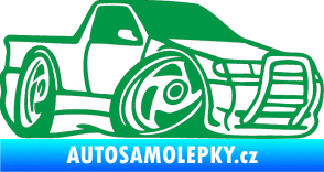Samolepka Škoda Felicia korba karikatura pravá zelená