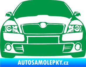 Samolepka Škoda Octavia 2 karikatura  zelená