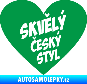 Samolepka Skvělý český styl srdce zelená
