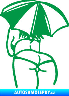 Samolepka Slečna s deštníkem levá zelená
