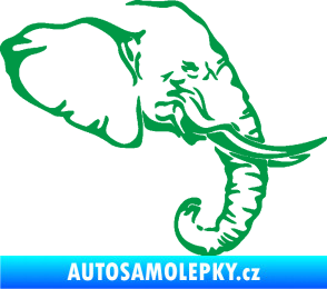 Samolepka Slon 030 pravá hlava zelená