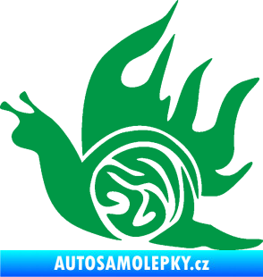 Samolepka Šnek s plameny levá zelená