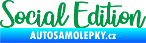 Samolepka Social edition nápis zelená