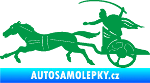 Samolepka Sparťanský bojovník 001 levá bojový vůz s koněm zelená