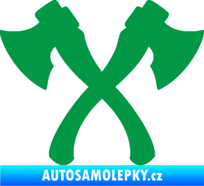 Samolepka Spojené sekery zelená