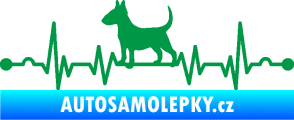 Samolepka Srdeční tep 008 levá pes bulteriér zelená