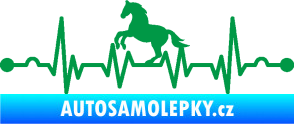 Samolepka Srdeční tep 010 levá  koník zelená