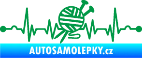 Samolepka Srdeční tep 016 levá pletení zelená