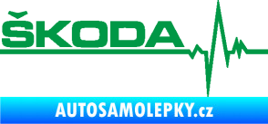 Samolepka Srdeční tep 034 levá Škoda zelená