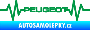 Samolepka Srdeční tep 053 Peugeot zelená