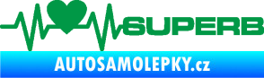 Samolepka Srdeční tep 072 pravá Superb zelená
