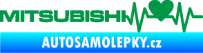 Samolepka Srdeční tep 082 levá Mitsubishi zelená