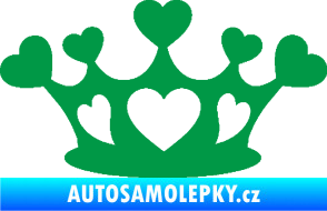 Samolepka Srdíčka korunka zelená