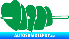 Samolepka Srdíčka na špejli levá zelená