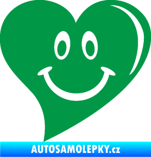Samolepka Srdíčko 014 pravá s úsměvem zelená