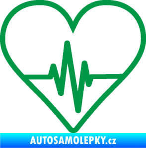 Samolepka Srdíčko 017 ekg křivka zelená