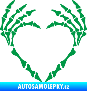 Samolepka Srdíčko z kostí zelená
