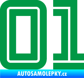 Samolepka Startovní číslo 01 typ 7 zelená