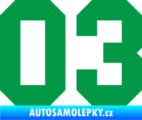 Samolepka Startovní číslo 03 zelená