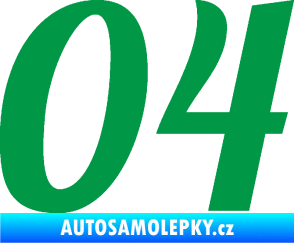 Samolepka Startovní číslo 04 typ 3 zelená