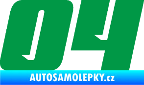 Samolepka Startovní číslo 04 typ 6 zelená