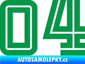 Samolepka Startovní číslo 04 typ 7 zelená