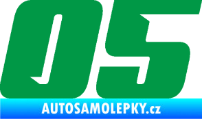 Samolepka Startovní číslo 05 typ 6 zelená